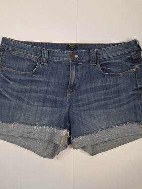 J. Crew Factory Size 14 Womens Denim Shorts Raw Hem Stretch